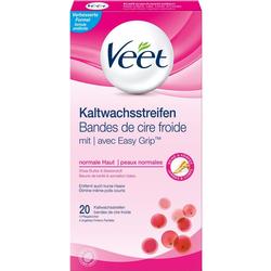 Verpackung von Veet Kaltwachsstreifen für normale Haut mit Beerenduft.