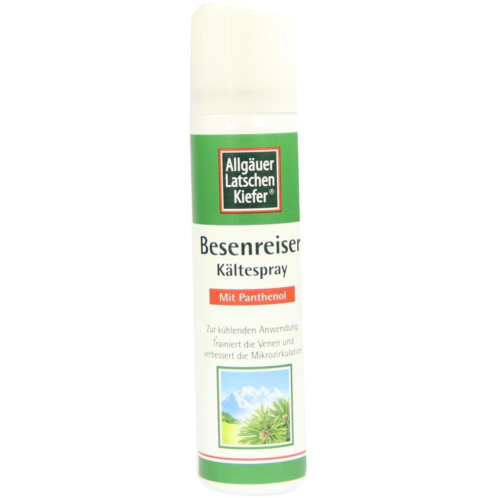 Eine Sprühdose mit Aufschrift "Besenreiser Kältespray, Mit Panthenol".