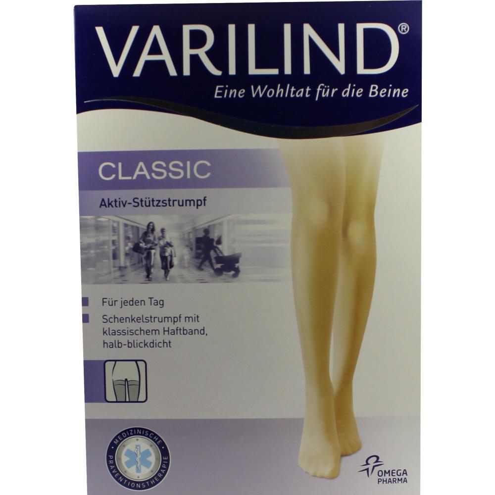 Eine Verpackung zeigt Stützstrümpfe für die Beine.